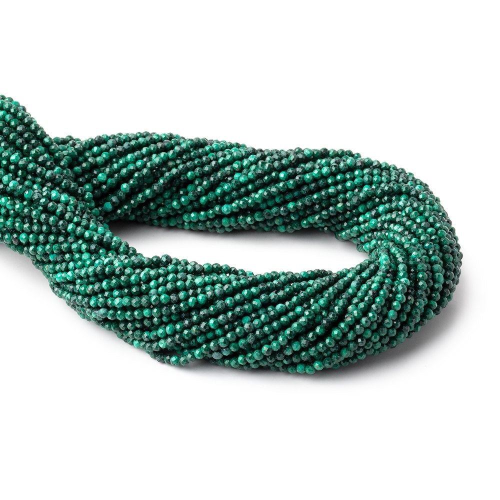 2mm Malachite Micro Faceted Rondelle Beads 13 inch 154 pieces