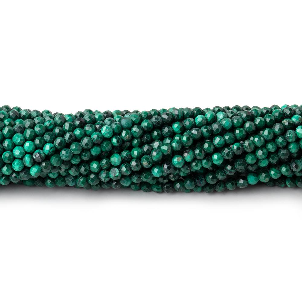 2mm Malachite Micro Faceted Rondelle Beads 13 inch 154 pieces