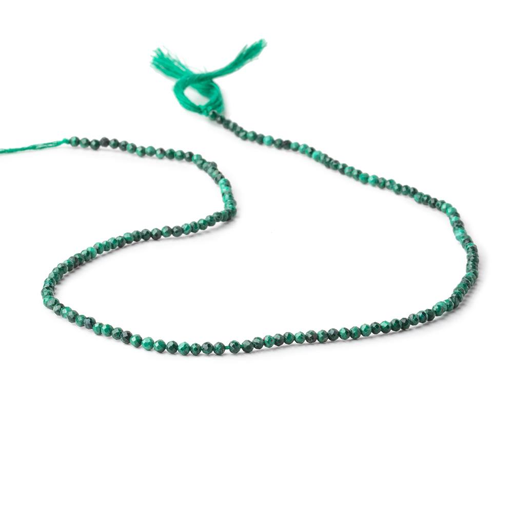 2mm Malachite Micro Faceted Rondelle Beads 13 inch 154 pieces