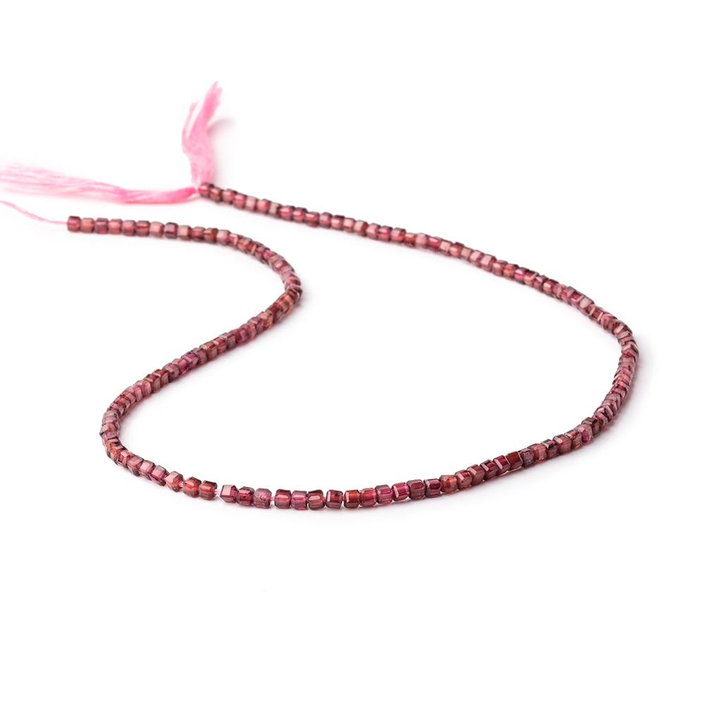2.3mm Rhodolite Garnet Micro Faceted Cube Beads 12.5 inch 138 pieces