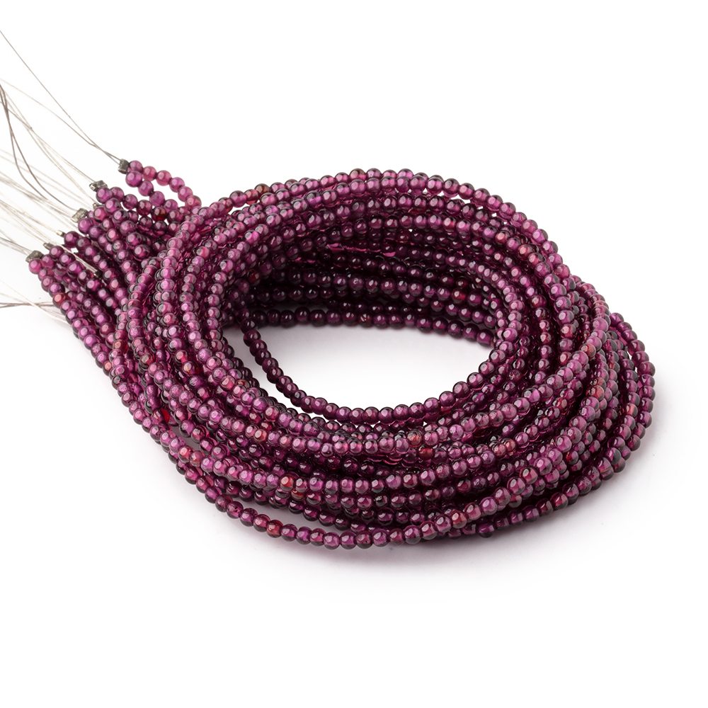 2.3mm Rhodolite Garnet Plain Round Beads 12 inch 159 pieces