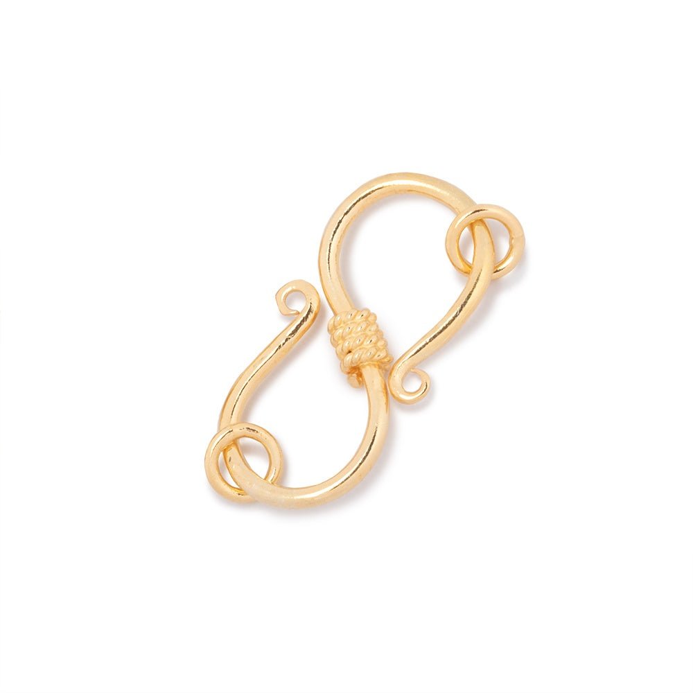 23x12mm Vermeil S Hook Center Rope Design 1 piece