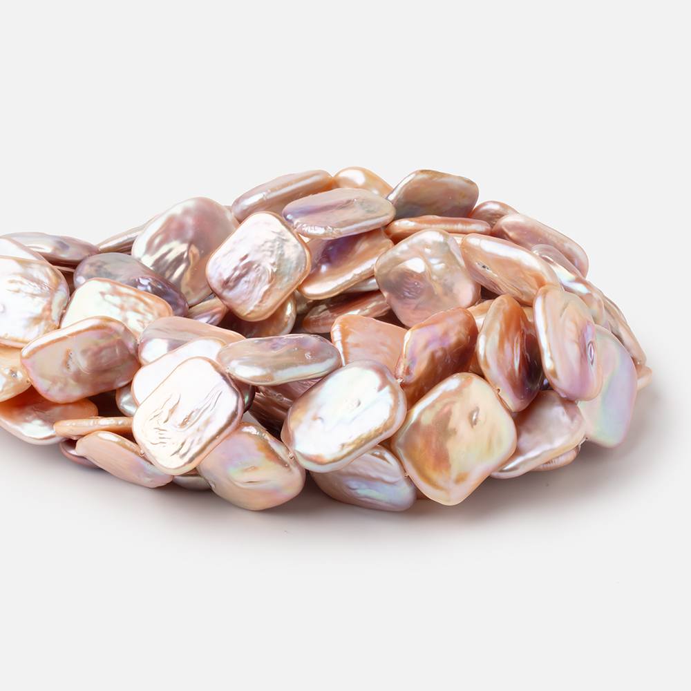 23-25mm Tonal Blush Rectangle Freshwater Pearls 15 inch 15 beads