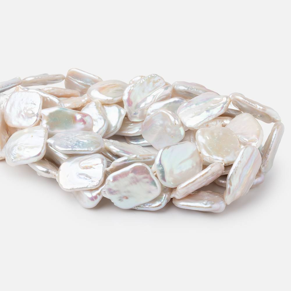 23x19mm Rosé White Rectangle Freshwater Pearls 15 inch 16 beads AA
