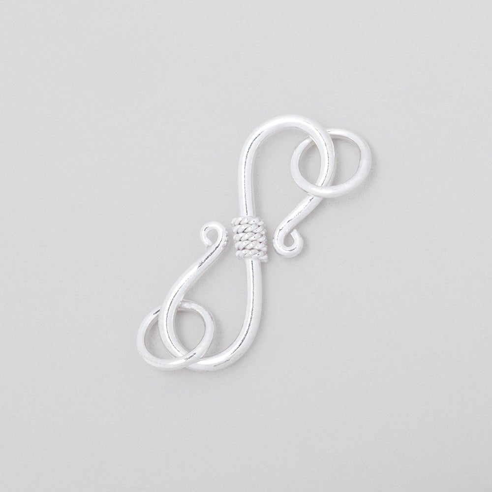 23x8.5mm Sterling Silver S Hook Center Rope Design 1 piece