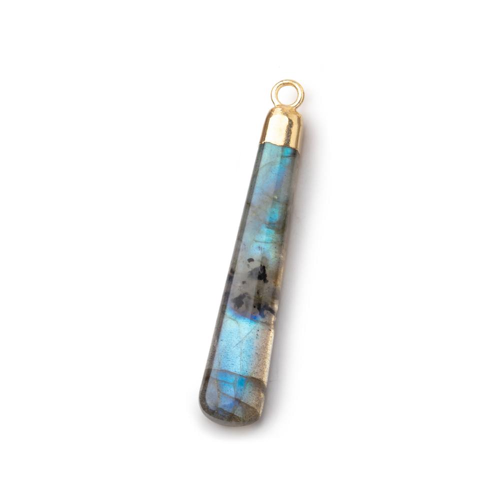 40x6mm Gold Leafed Labradorite Plain Pear Pendant 1 piece