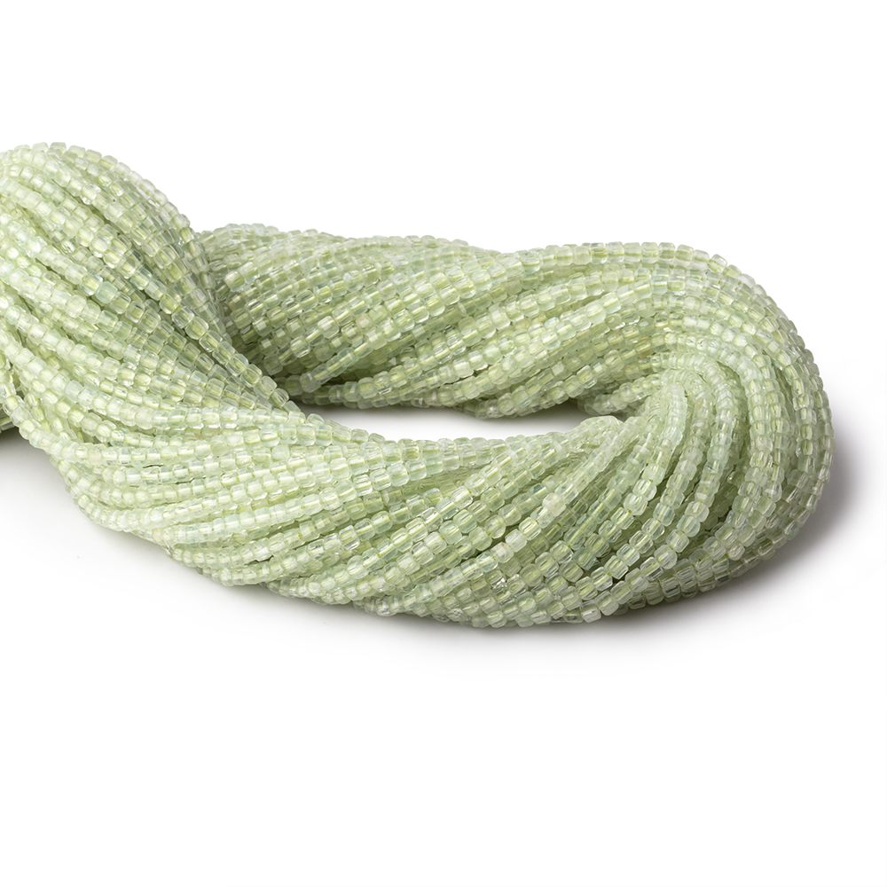 2.5mm Prehnite Micro Faceted Cube Beads 12.25 inch 134 pieces