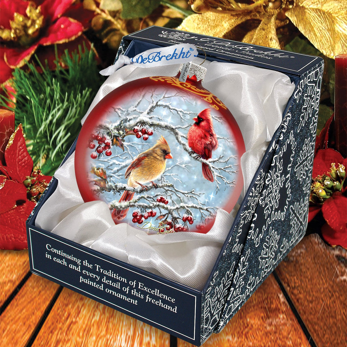 Winter Cardinals Glass Ornament by D. Gelsinger - Christmas Décor - 71110-1843