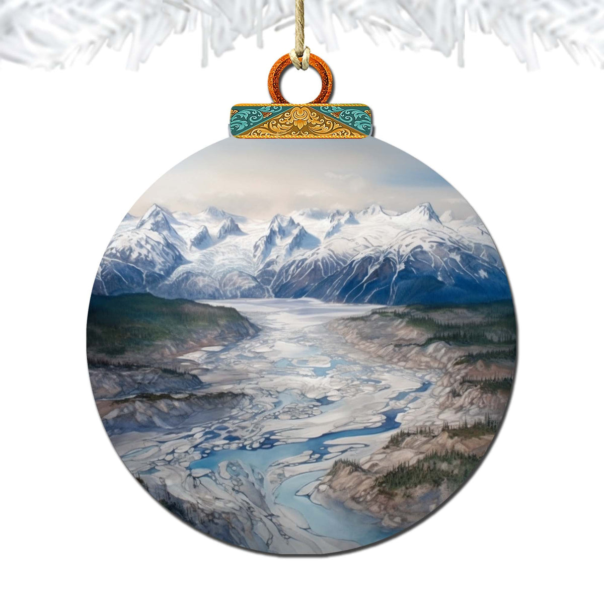 Alaskan Wilderness Symphony Wooden Ornaments by G.Debrekht - Wildlife Holiday Decor - 870057