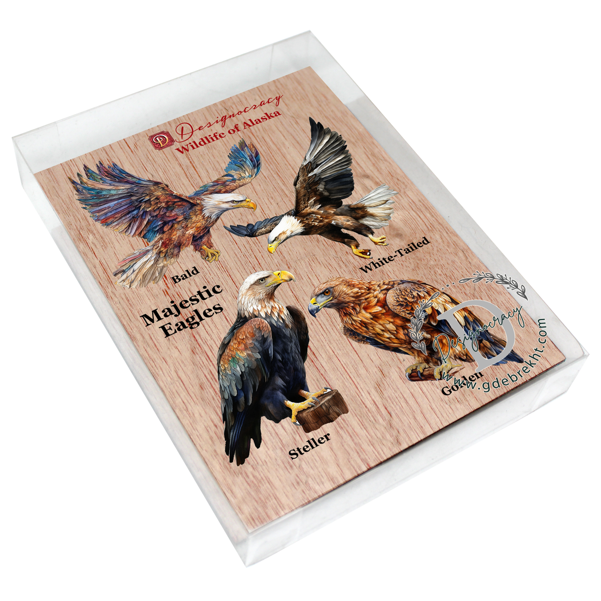 Alaskan Eagles Eco Wood Ornaments Set of 3 by G. Debrekht - Wildlife Holiday Decor - 8091321S4