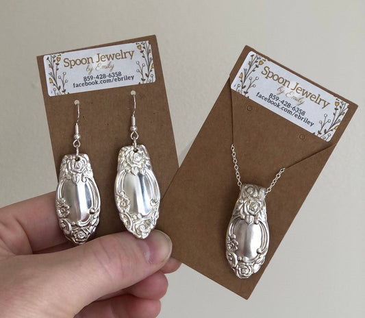 Emily’s Sterling Silver Ballard Country Lane Spoon Necklace and Earring Set