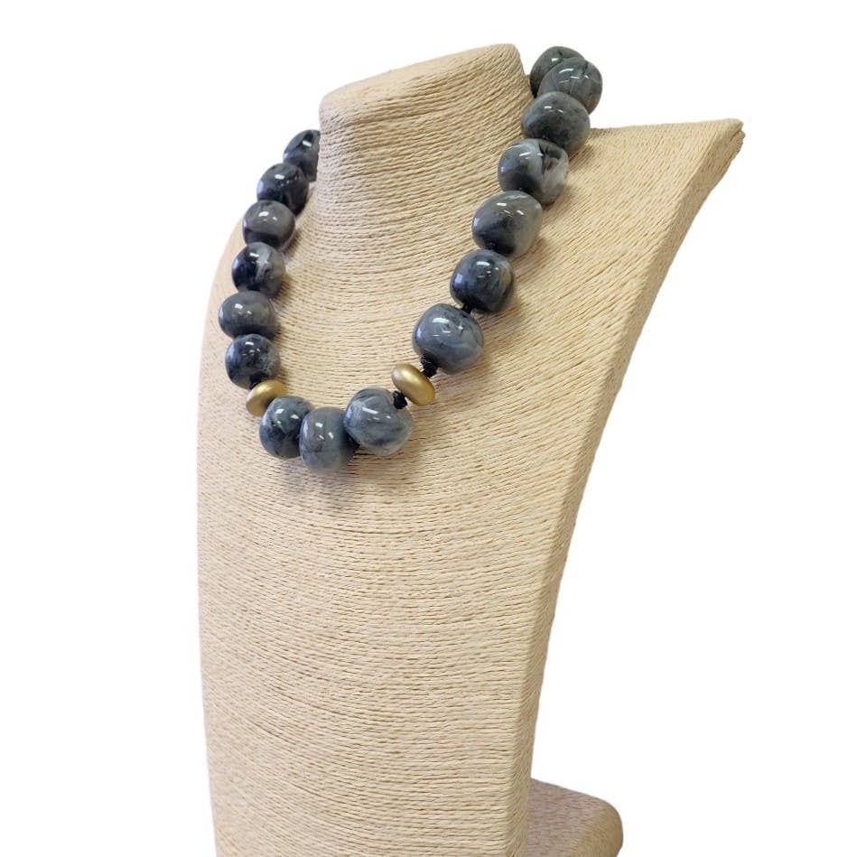 Bijoux Envie Blue Necklace | Gumball Necklace | Nautical | Navy | Chunky