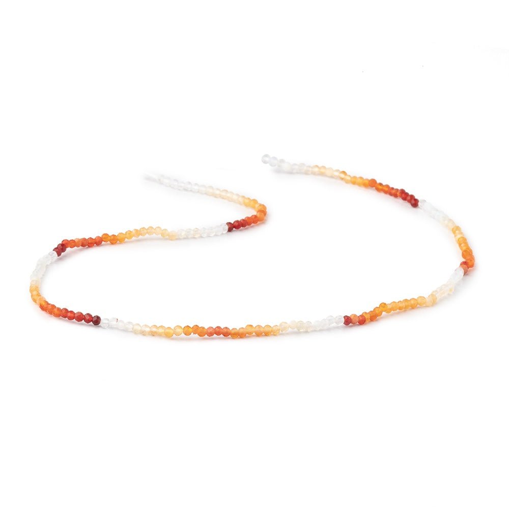 2mm Mexican Fire Opal Micro Faceted Rondelle Beads 12.25 inch 176 pieces