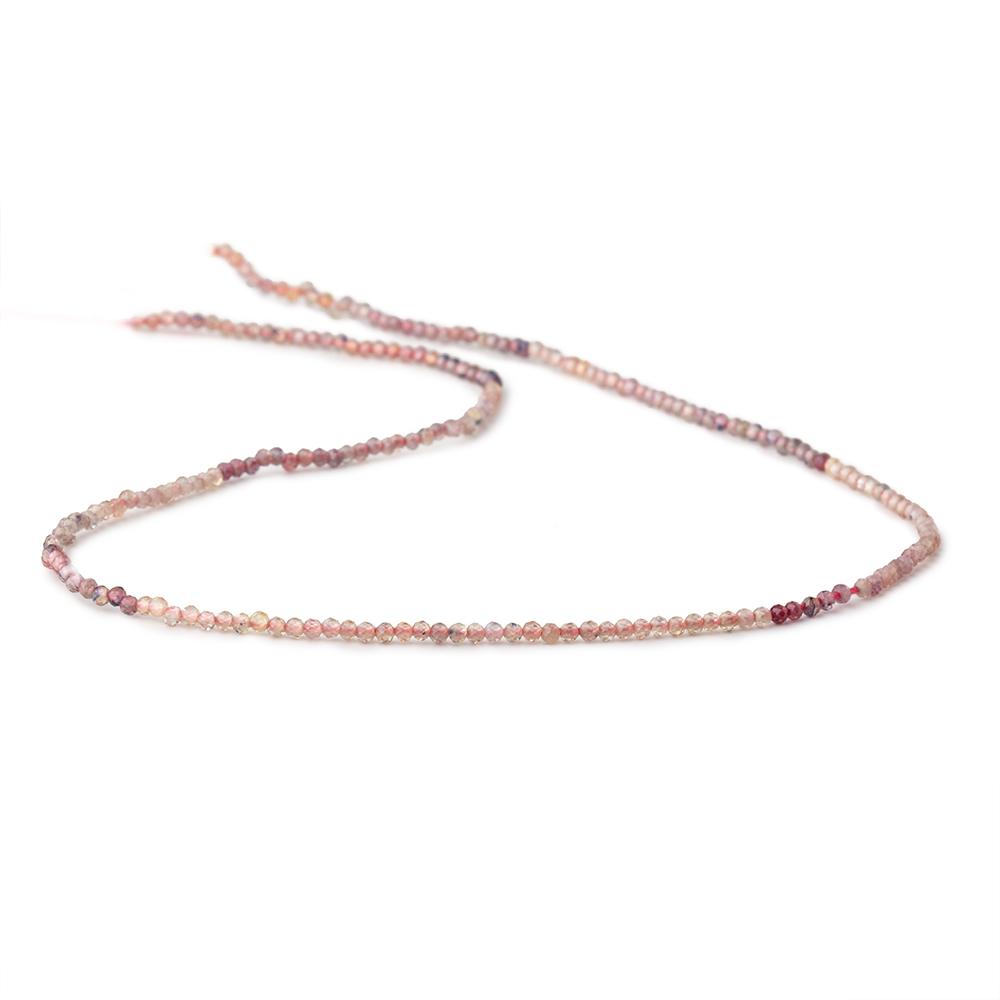 2mm Red Sapphire Micro Faceted Round Beads 12.5 inch 158 pieces