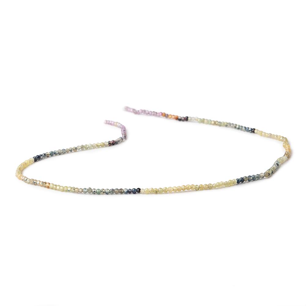 2mm Shaded Fancy Sapphire Micro Faceted Rondelles 12.5 inch 196 Beads AA