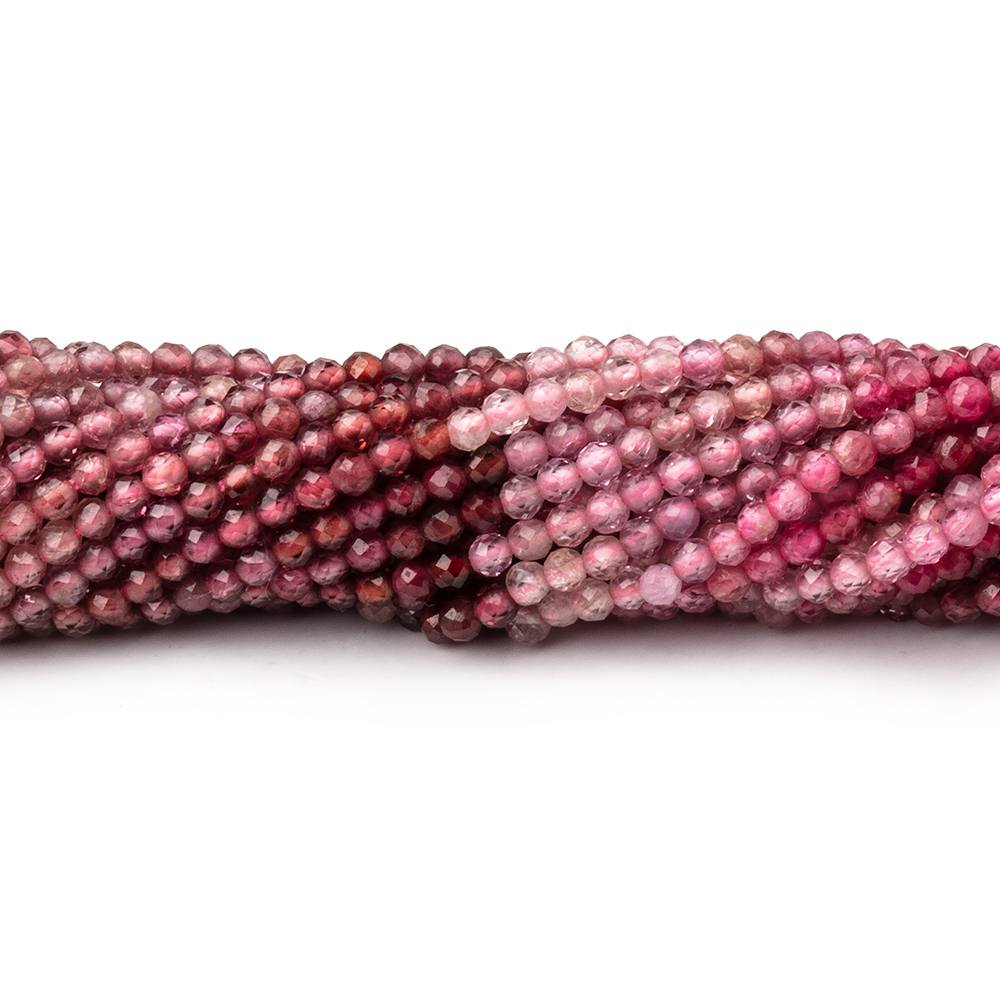 2mm Shaded Magenta Spinel Micro Faceted Round Beads 12.5 inch 160 pieces AA
