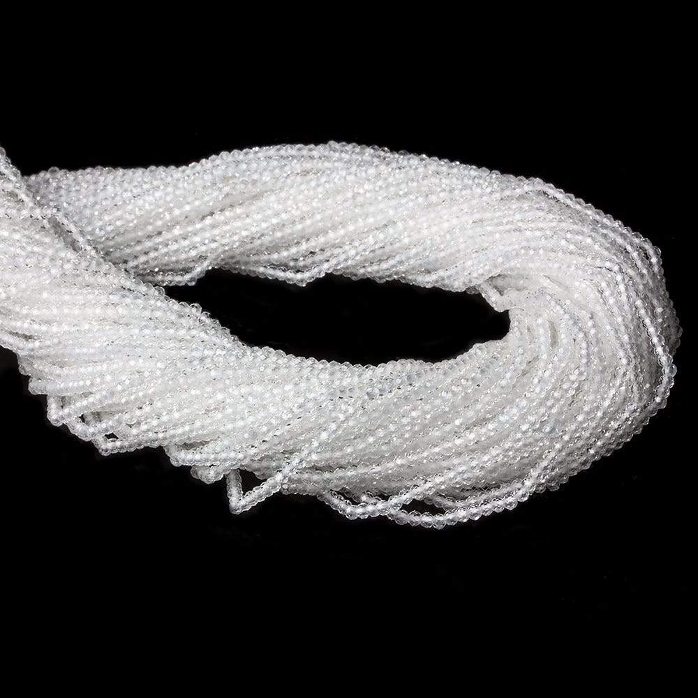 2mm White Topaz Micro Faceted Rondelle Beads 13 inch 220 pieces AAA Grade