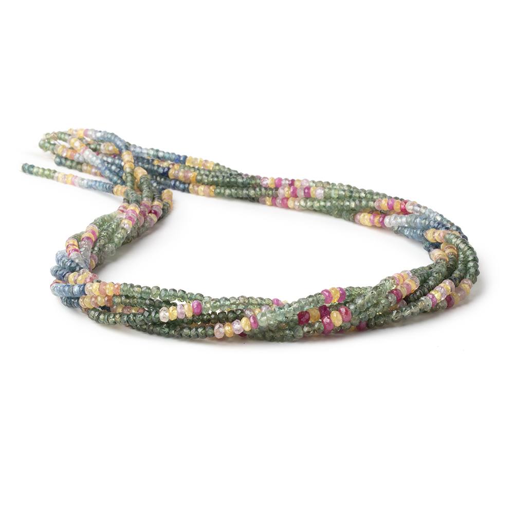 3-3.5mm Multi Color Sapphire Faceted Rondelle Beads 16 inch 200 pieces
