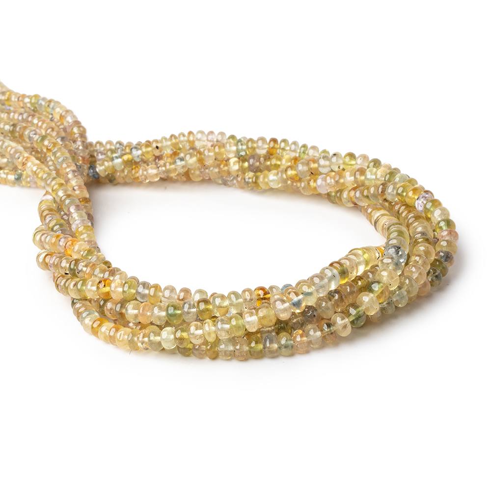 3-5.5mm Yellow Madagascar Sapphire Plain Rondelles 18 inch 178 Beads AA
