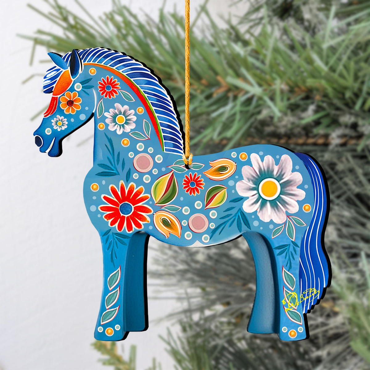 Danish Horse Decorative Wooden Ornaments by G. Debrekht - Love Family Decor - 8688311