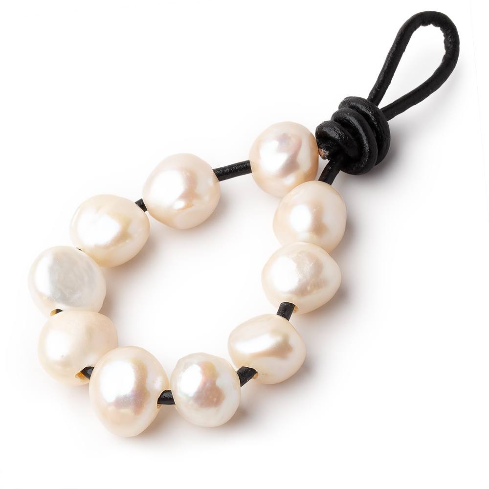 11-12.5mm White Large Hole Baroque Pearls Set of 10