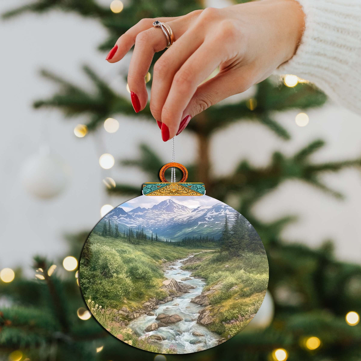 Alaskan Wilderness Wooden Ornaments by G.Debrekht - Wildlife Holiday Decor - 870076