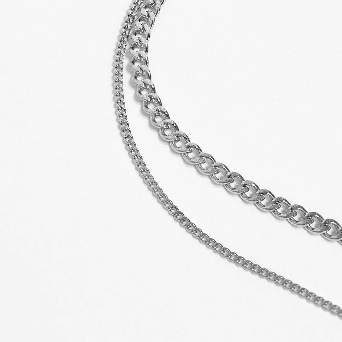 Collier chaîne maille gourmette en acier inoxydable