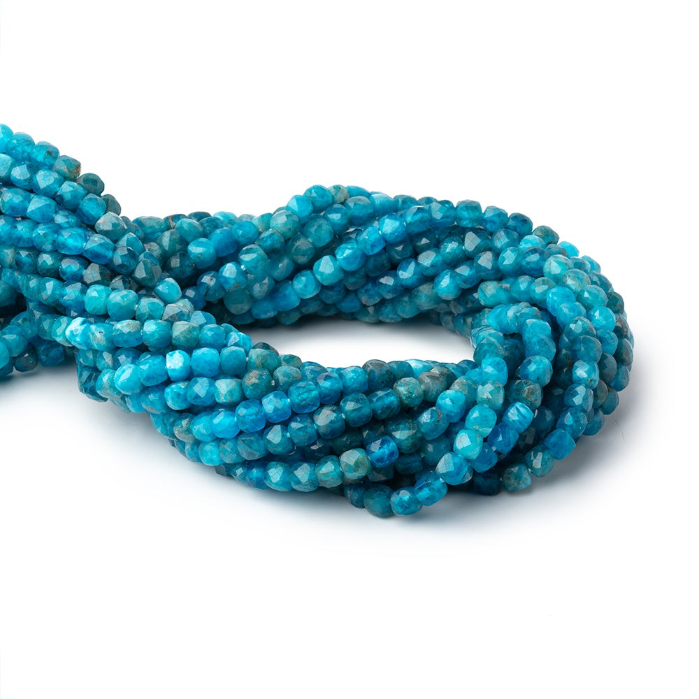 4.5mm Apatite Micro Faceted Cube Beads 12.5 inch 70 pieces