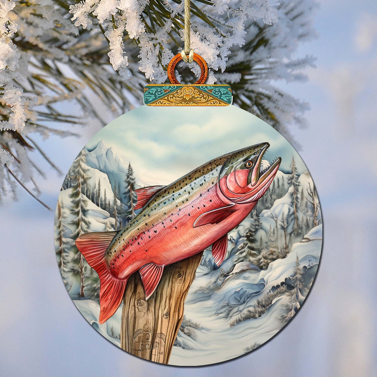Alaskan Red Sockeye Wooden Ornaments by G.Debrekht - Wildlife Holiday Decor - 870047