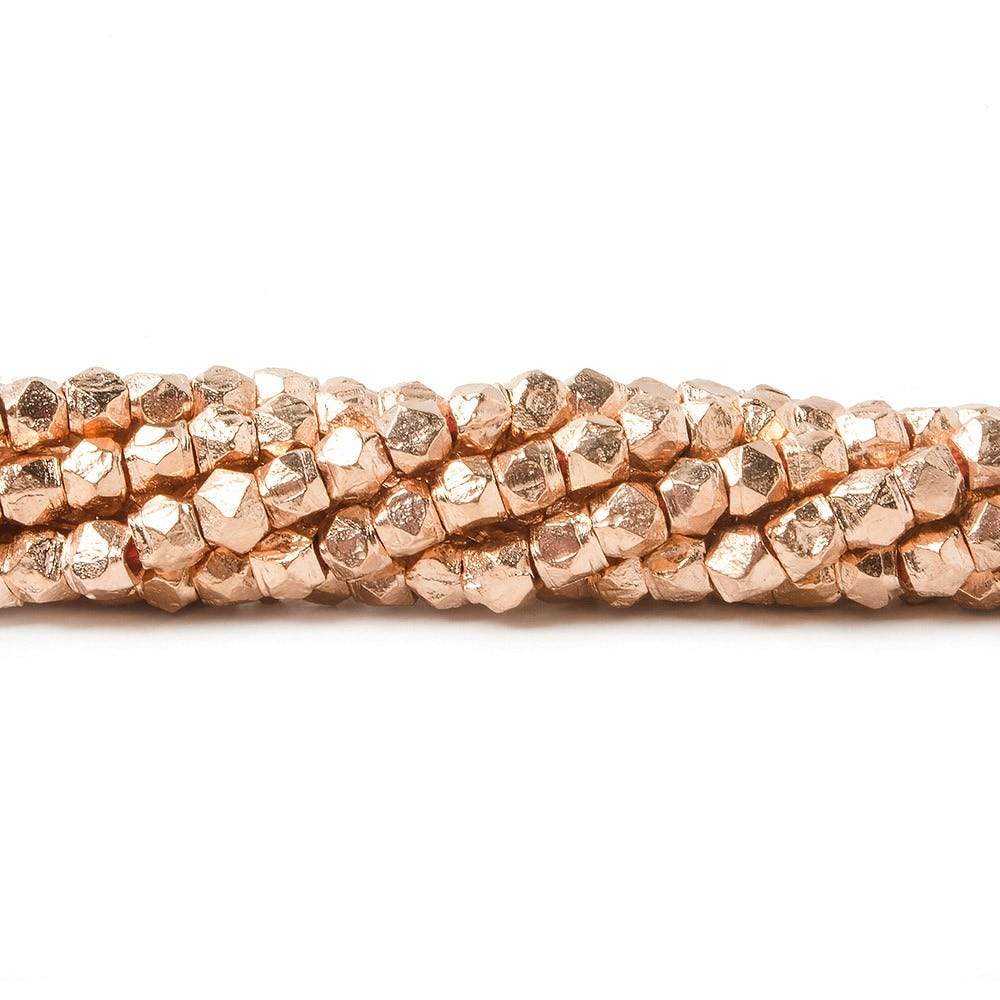3.5mm Hand Cut Faceted Nugget Beads 8 inch 57 pieces