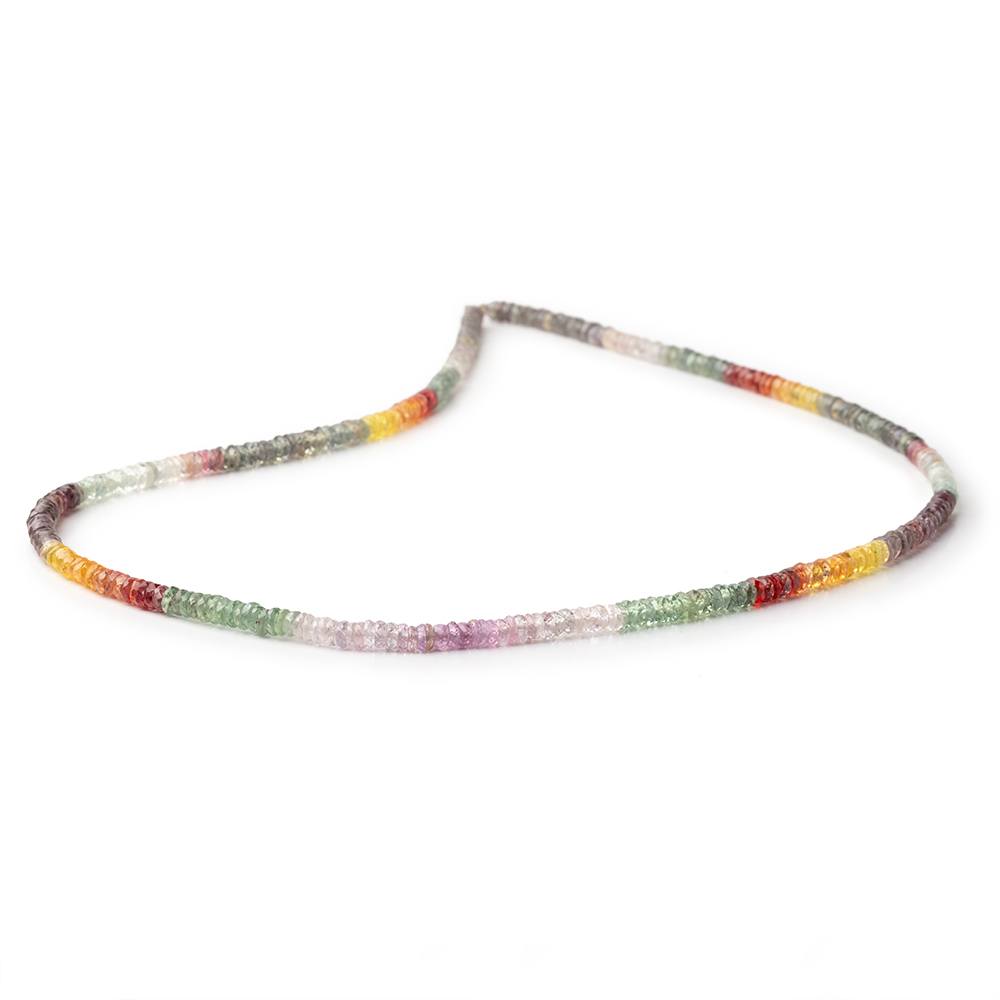 3.5mm Multi Color Sapphire Faceted Heishi Beads 18 inch 278 pieces AA