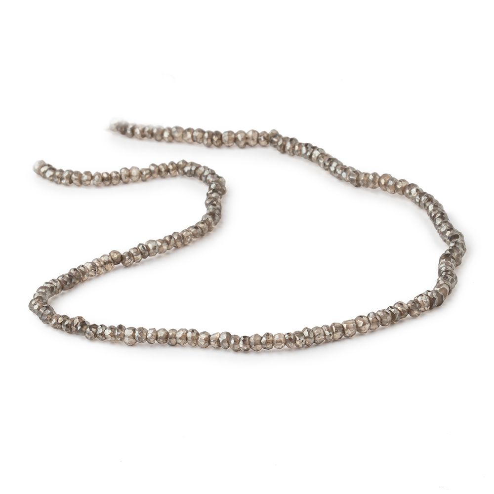 3.5mm Mystic Smoky Quartz Faceted Rondelle Beads 12.5 inch 130 pieces