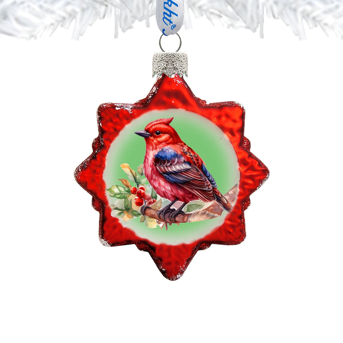 Red Bird Mercury Glass Ornaments by G. Debrekht - Wildlife Holiday Decor - 776004
