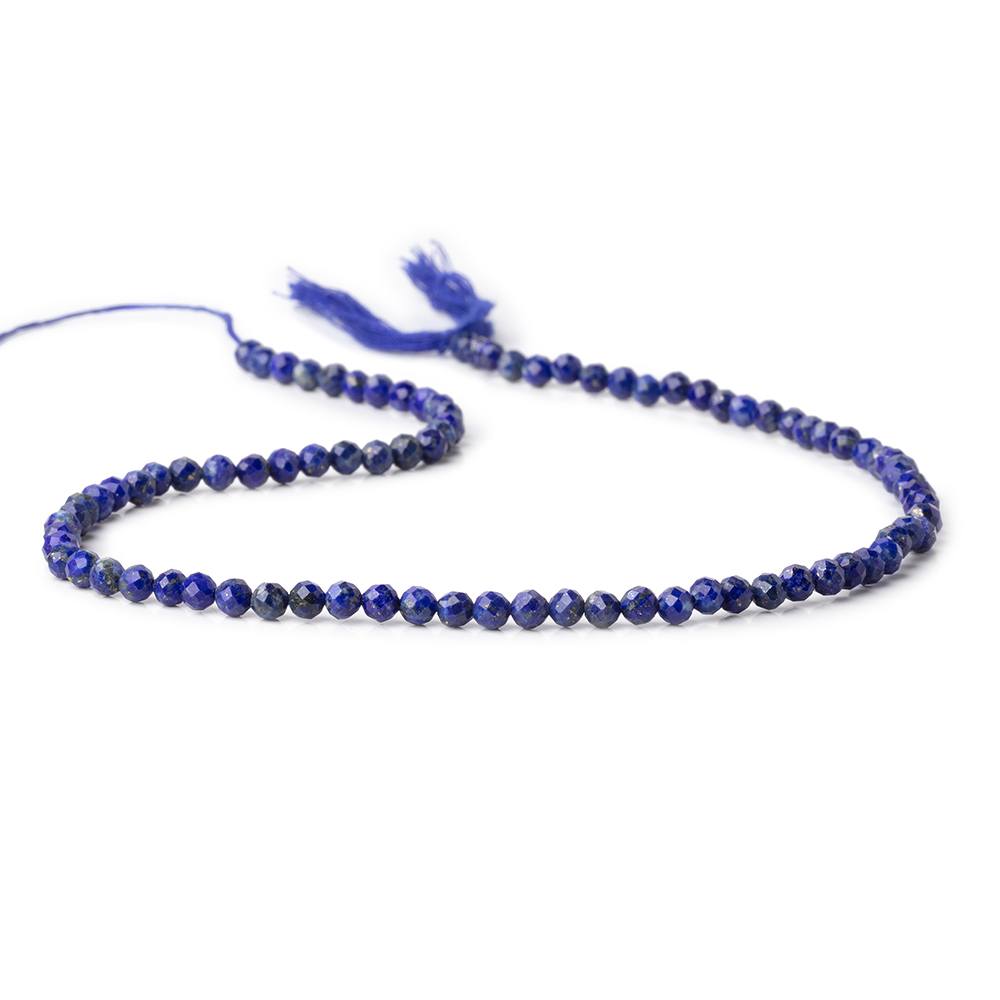 3.7mm Lapis Lazuli Micro Faceted Round Beads 12.5 inch 88 pieces