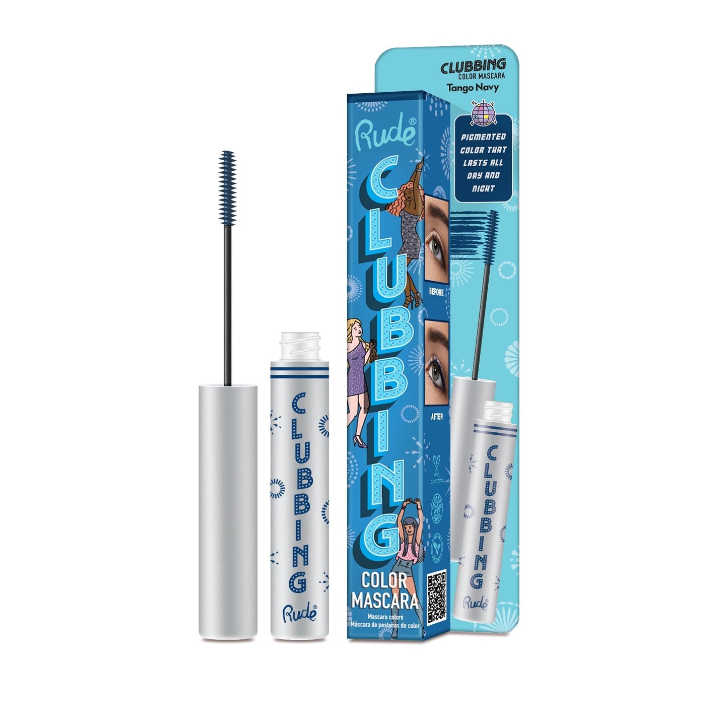 RUDE Clubbing Color Mascara - Tango Navy