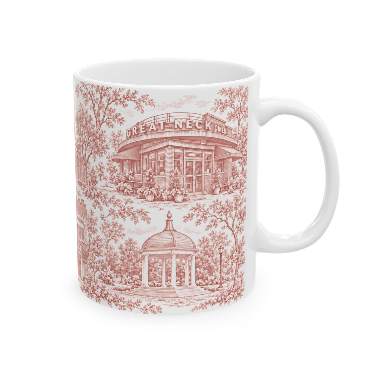 Great Neck Red de Jouy 11oz Ceramic Mug