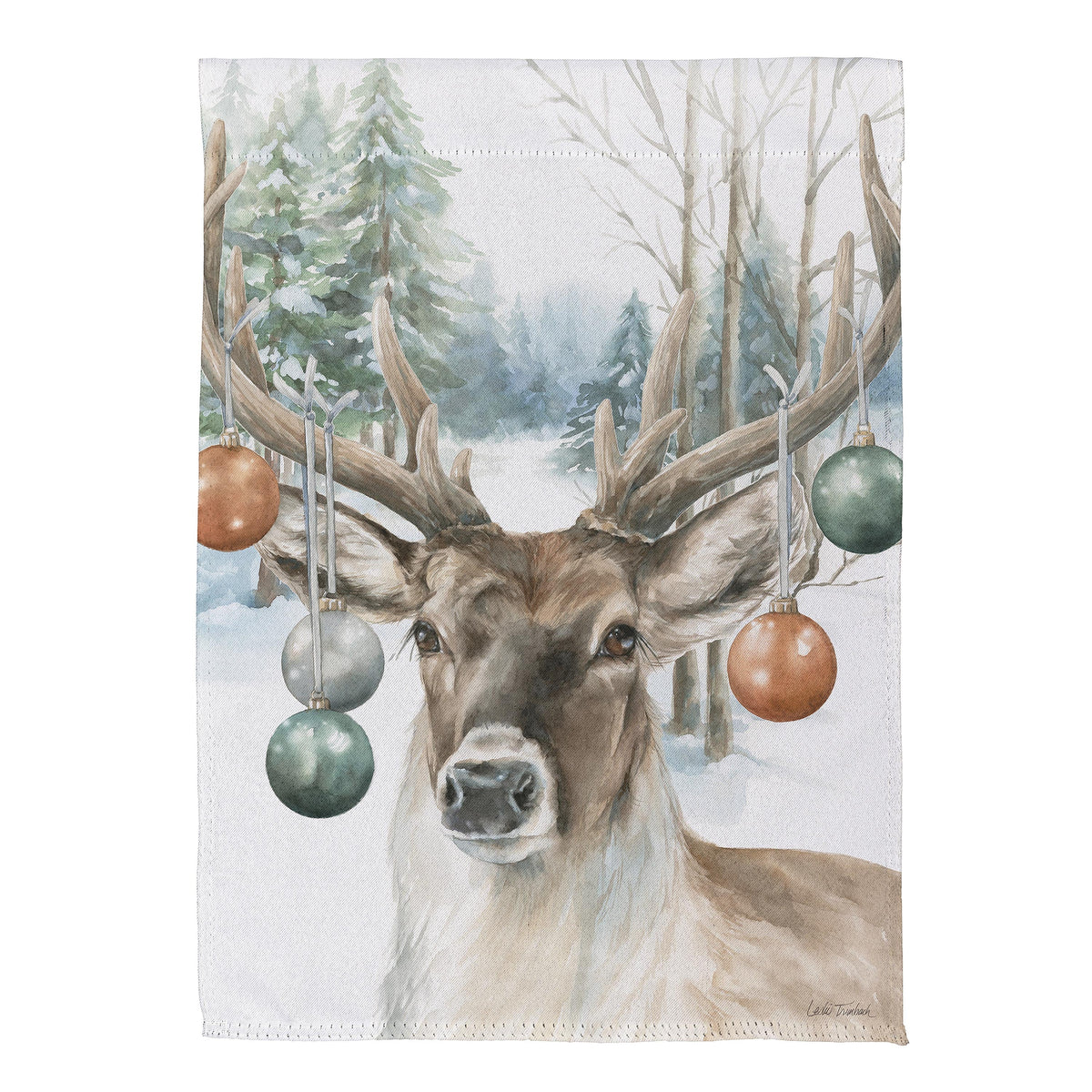 Ornament Deer Suede Garden Flag