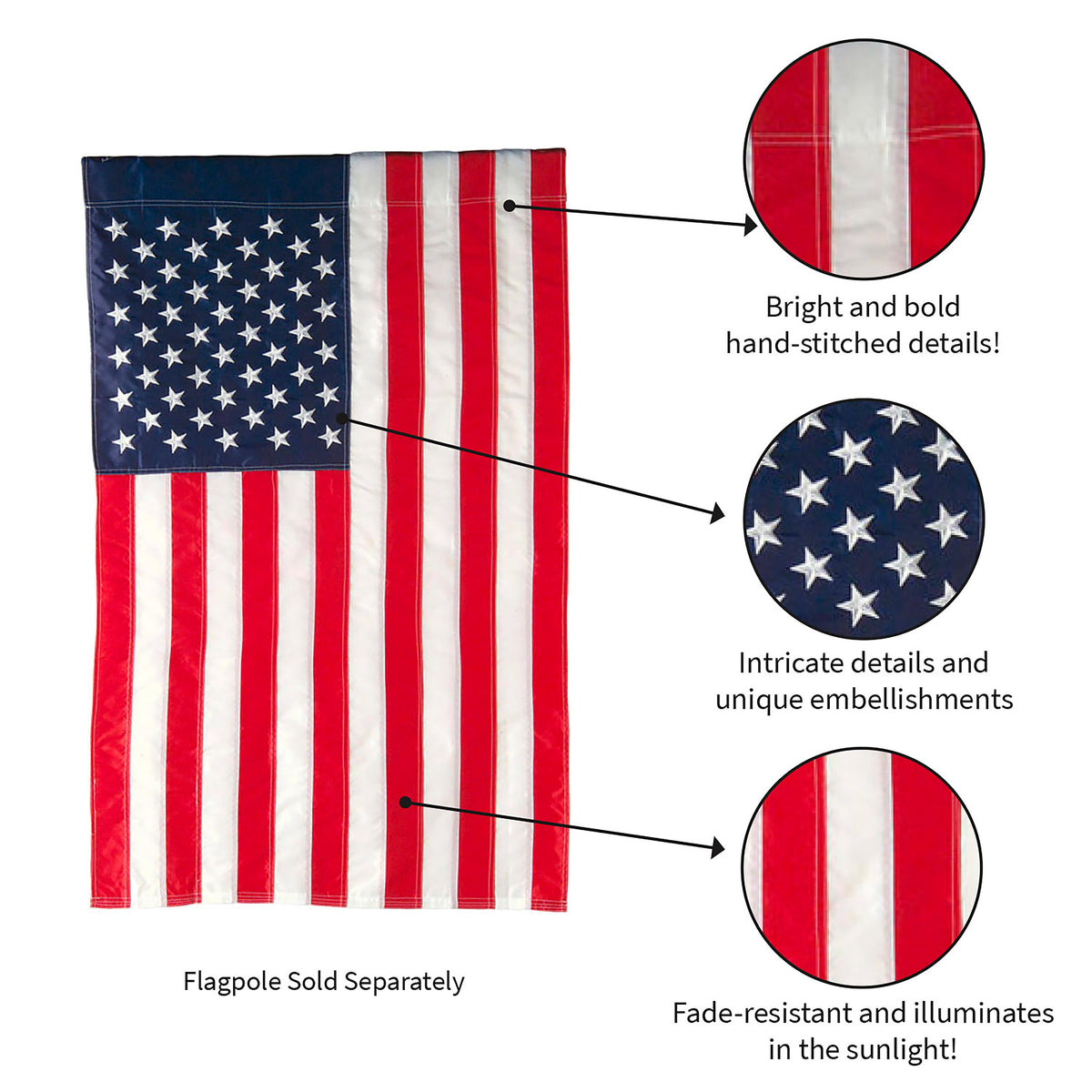 American Flag House Applique Flag