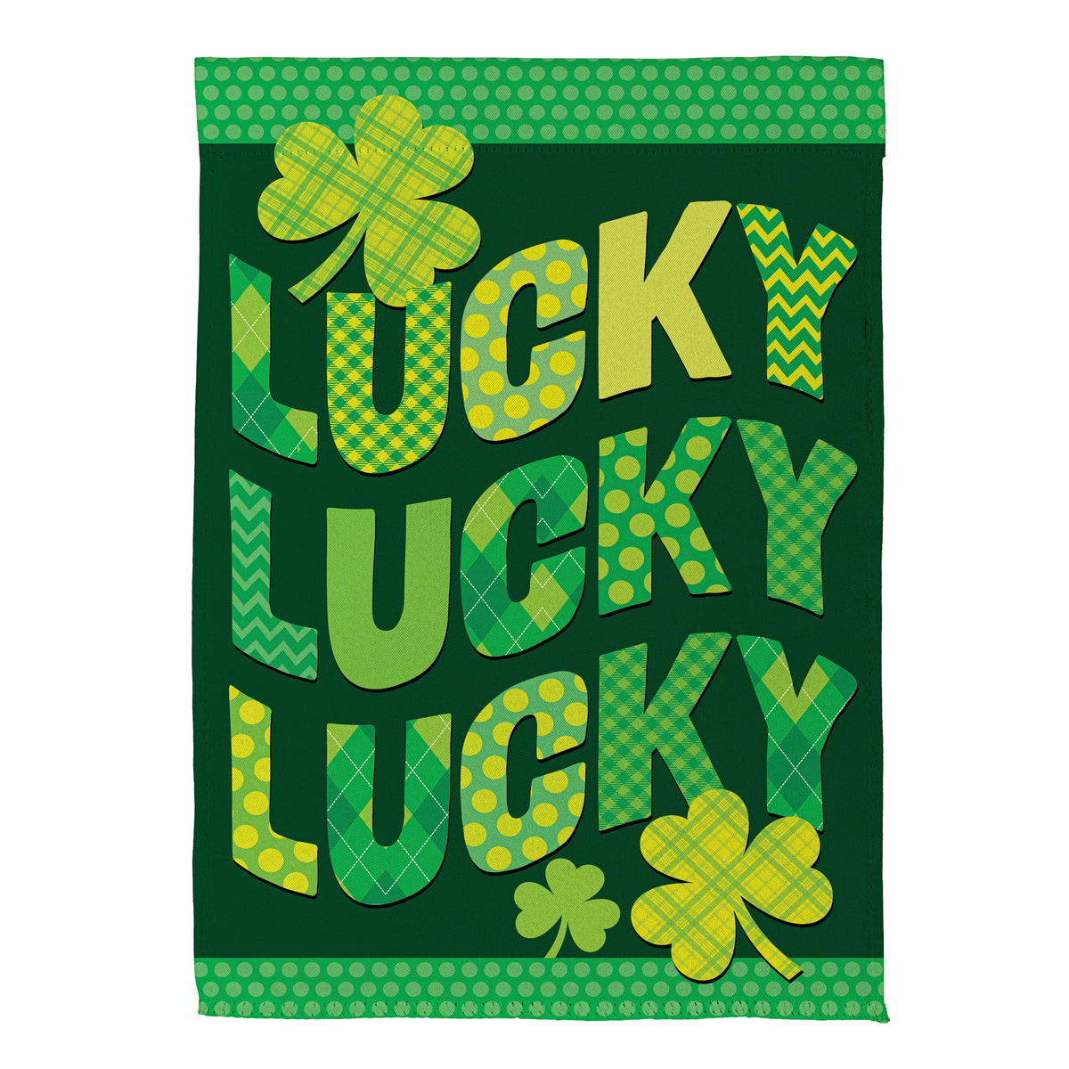 Triple Lucky Suede House Flag