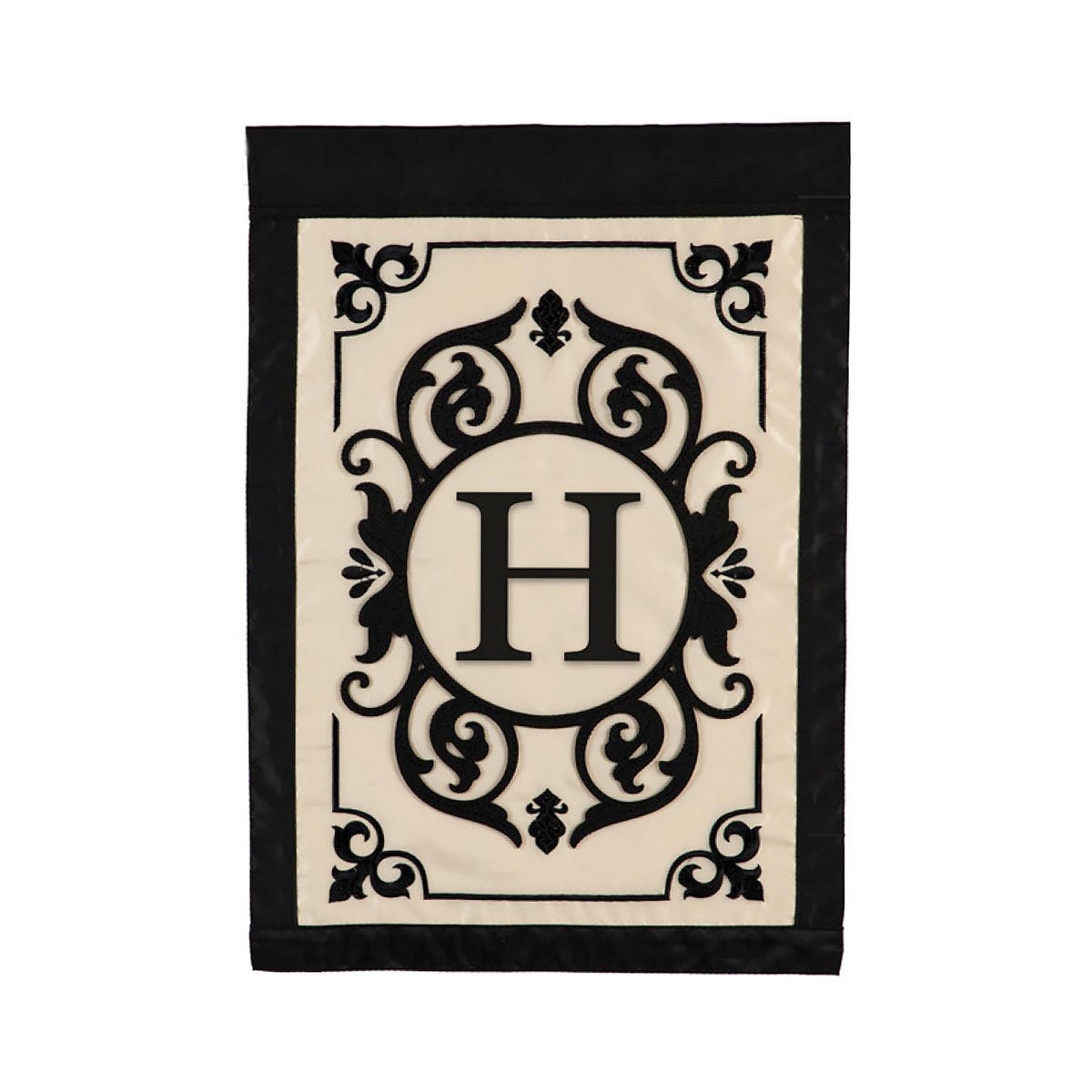 Cambridge Monogram Garden Applique Flag, Letter H