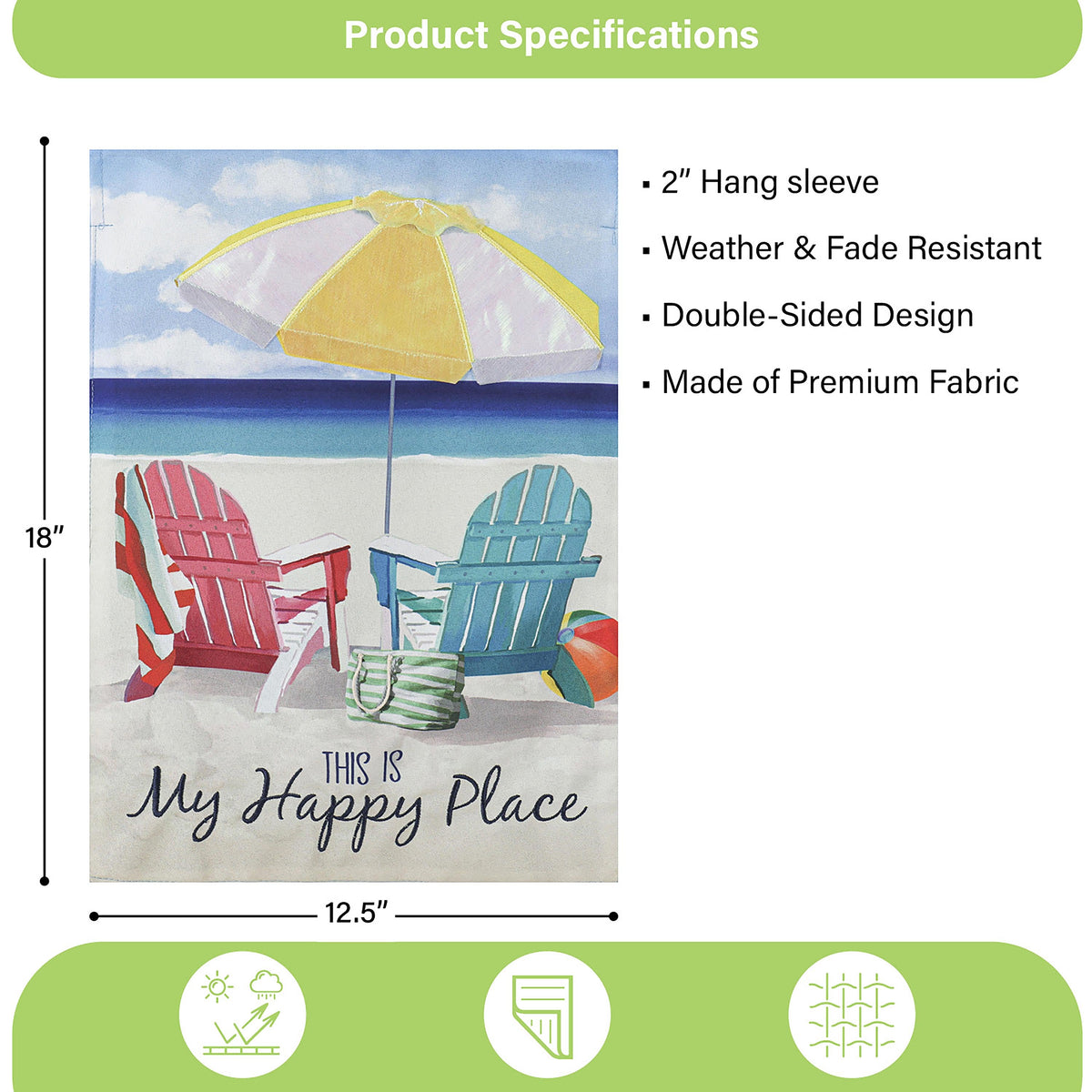 Colorful Chairs Garden Linen Flag