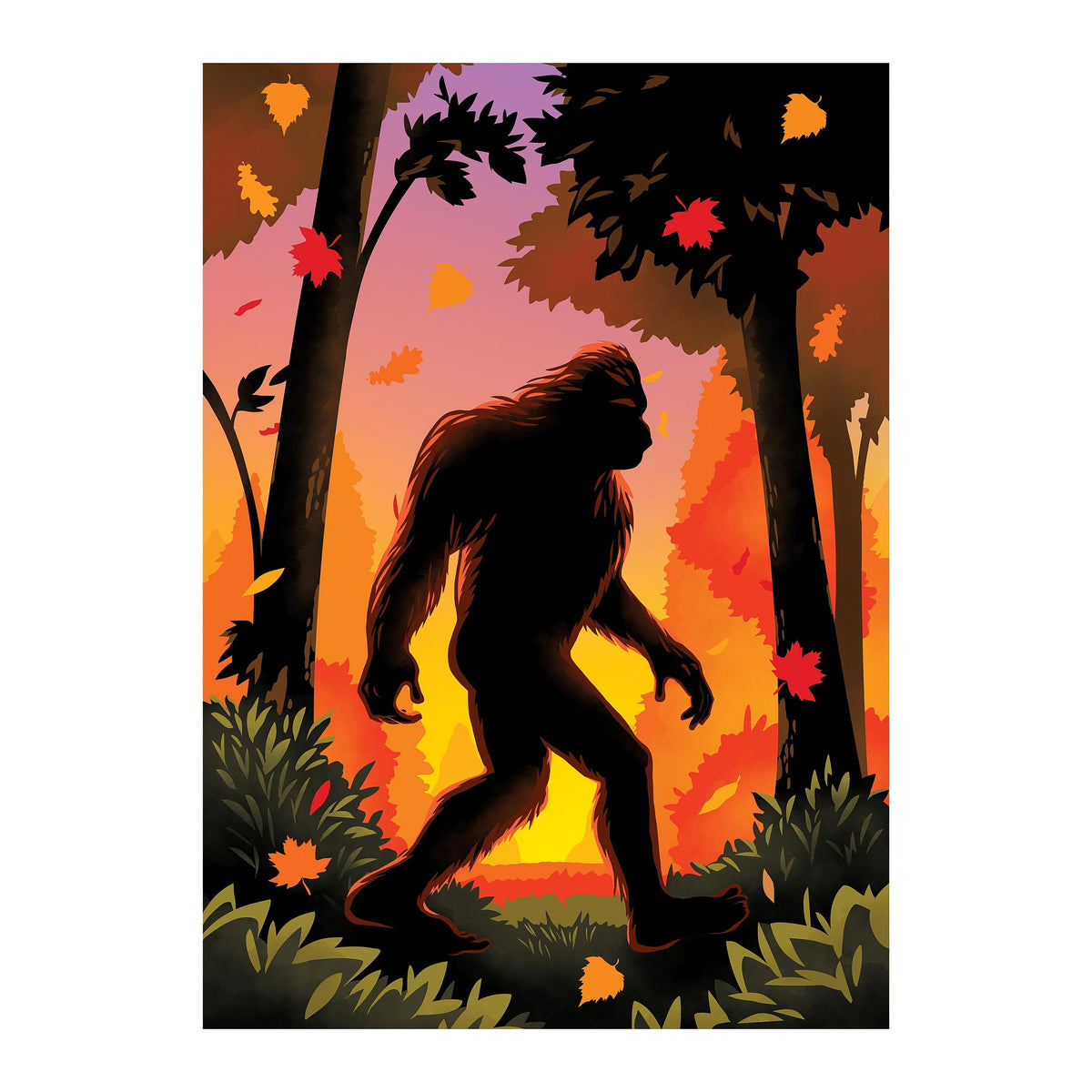 Bigfoot Fall Suede Garden Flag
