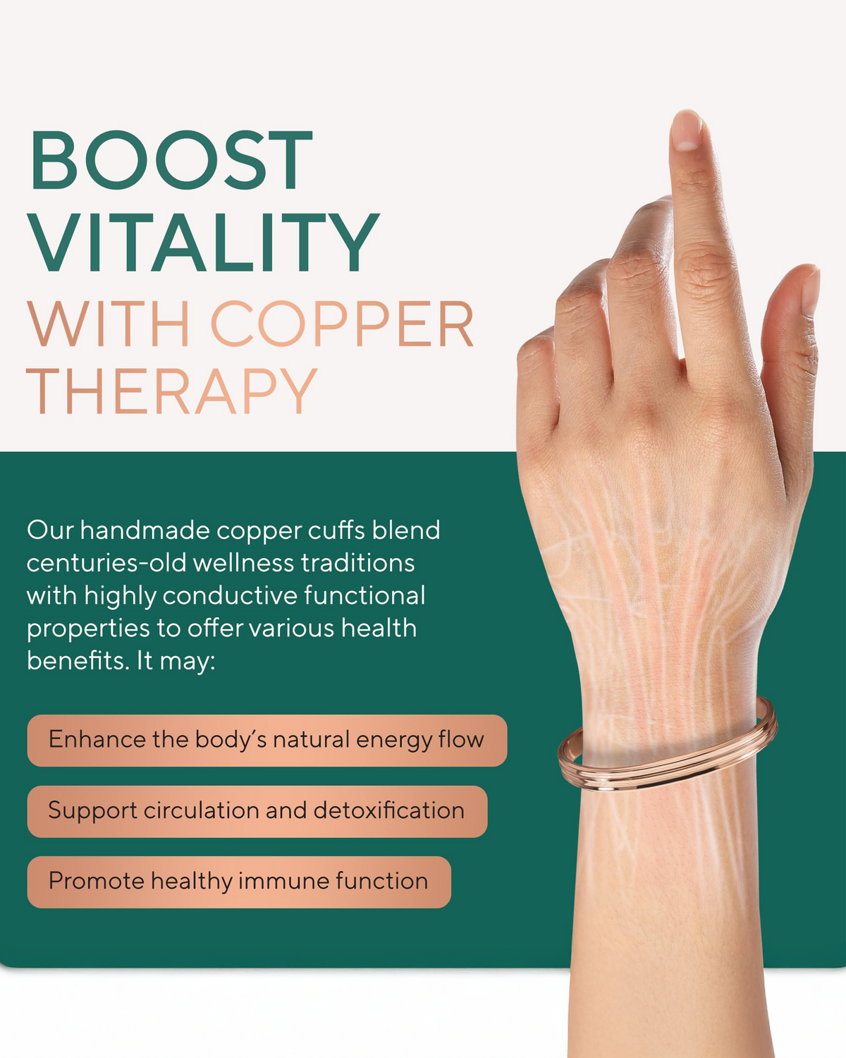 Pure Copper Cuff Bracelet – Tier