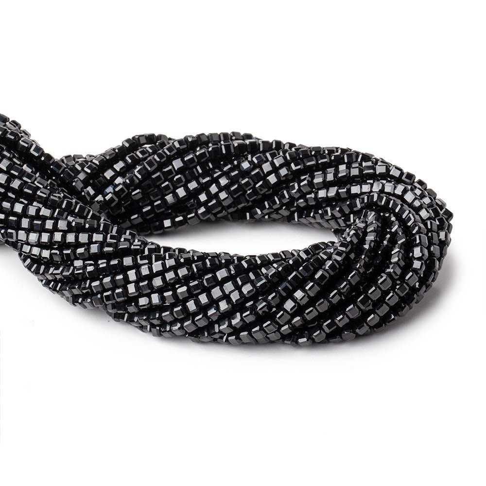 2.5mm Black Spinel Micro Faceted Cube Beads 12.5 inch 106 pieces