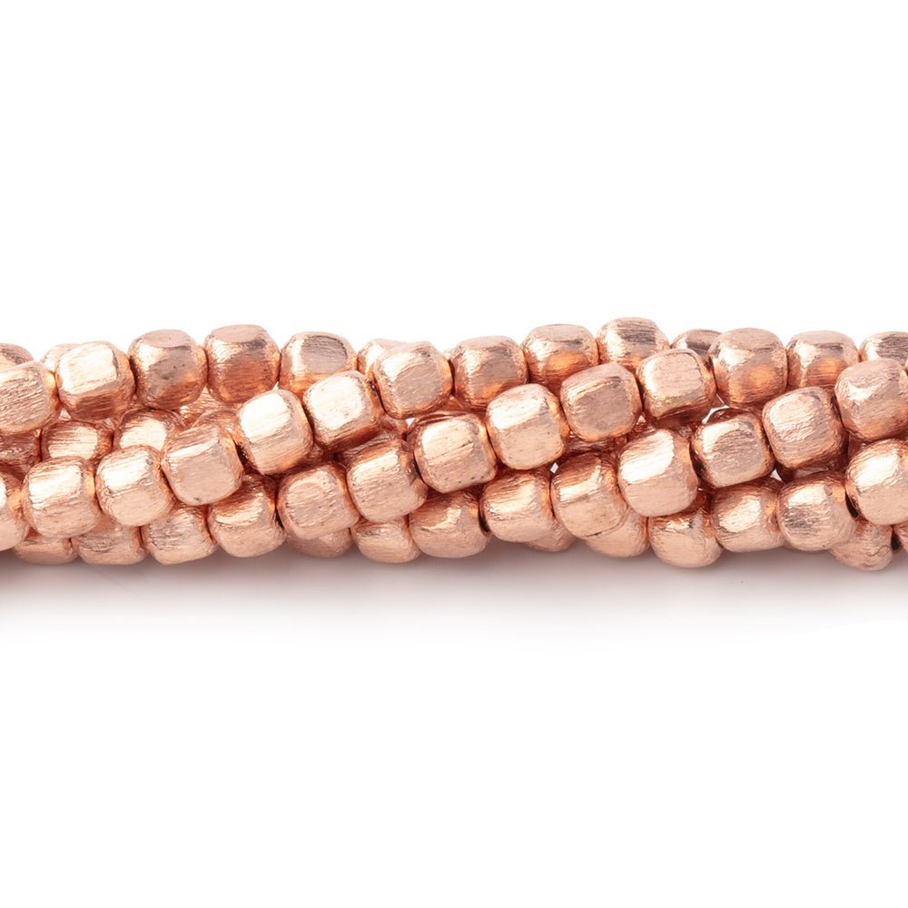 3mm Brushed Cube Beads