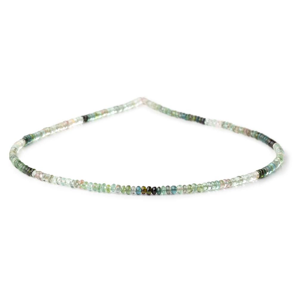 3mm Multi Color Afghani Tourmaline Plain Rondelles 16 inch 215 Beads