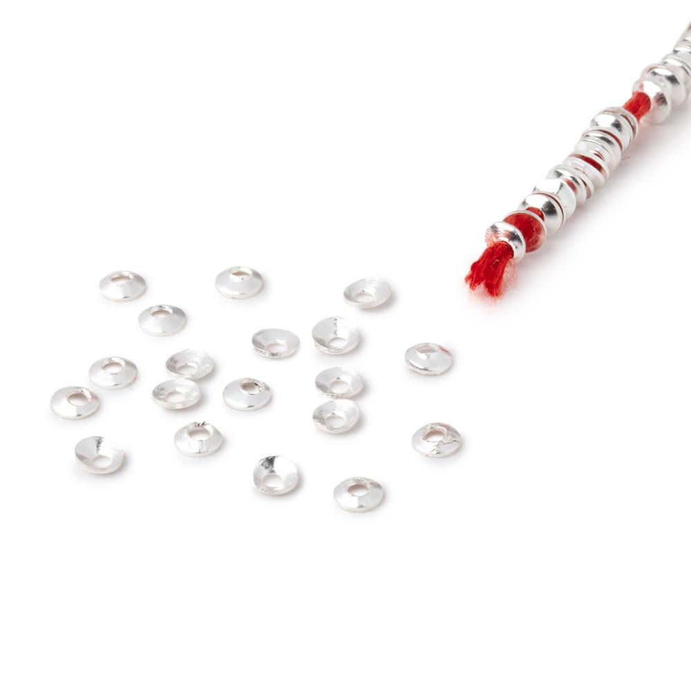 3mm Silver Plated Copper Plain Bead Cap 8 inch 380 pieces