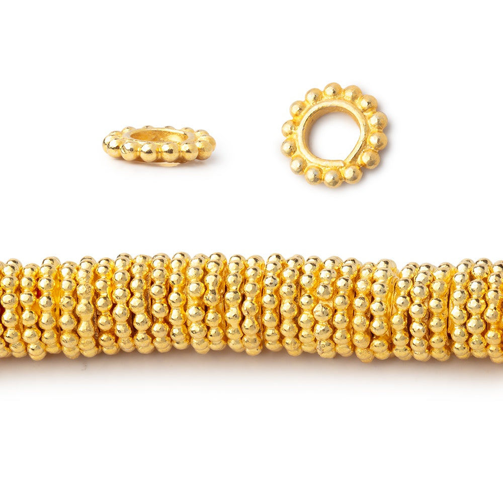 7mm Daisy Spacers with 3.5mm Large Hole 8 inch 145 Beads
