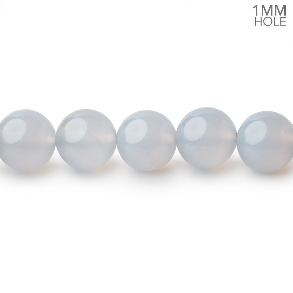 9mm Turkish Blue Chalcedony Plain Round Beads 15.5 inch 42 pieces