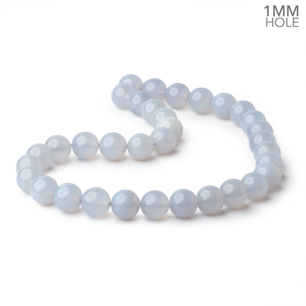 12mm Turkish Blue Chalcedony Plain Round 15.5 inch 32 Beads